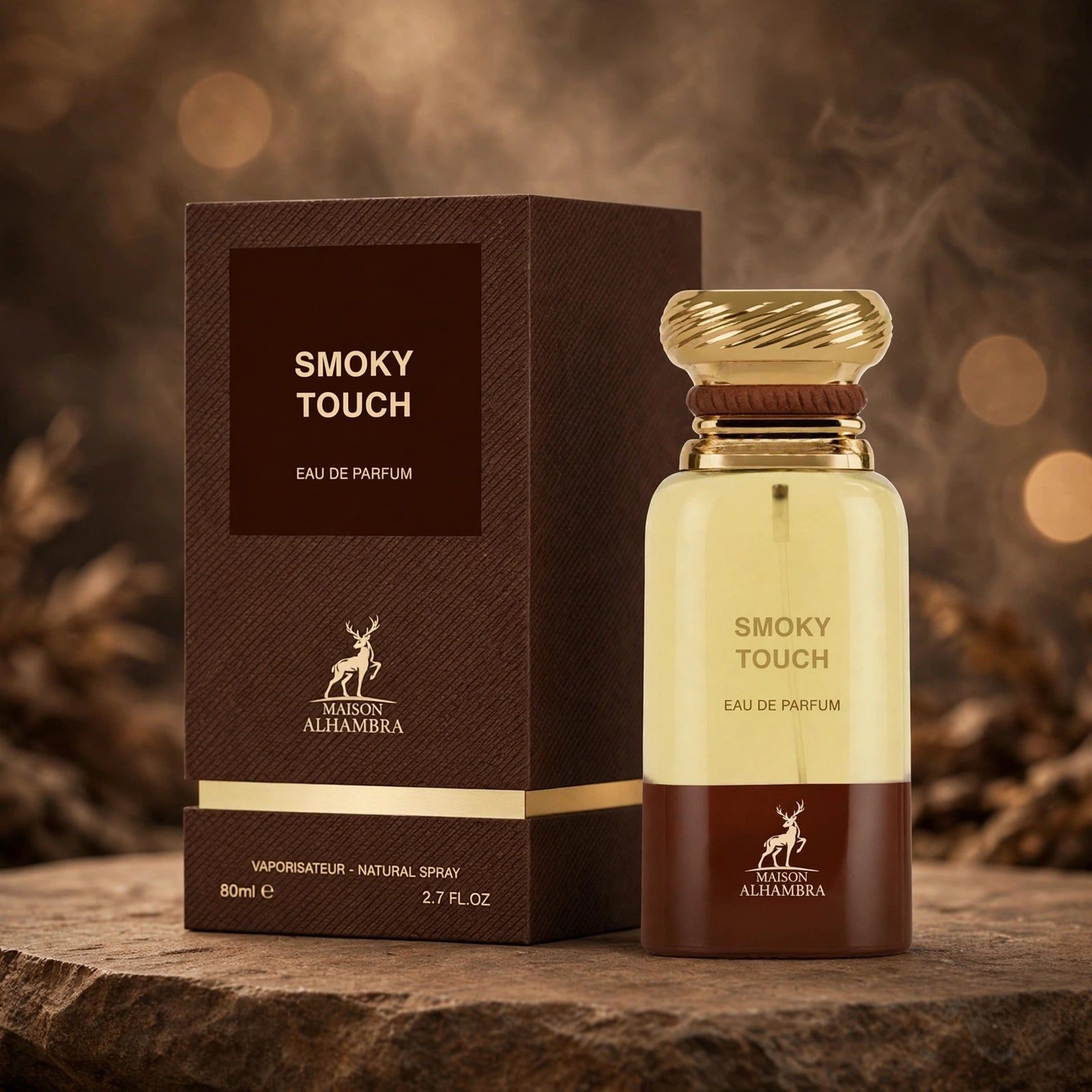 Parfumfles en doos "Smoky Touch".