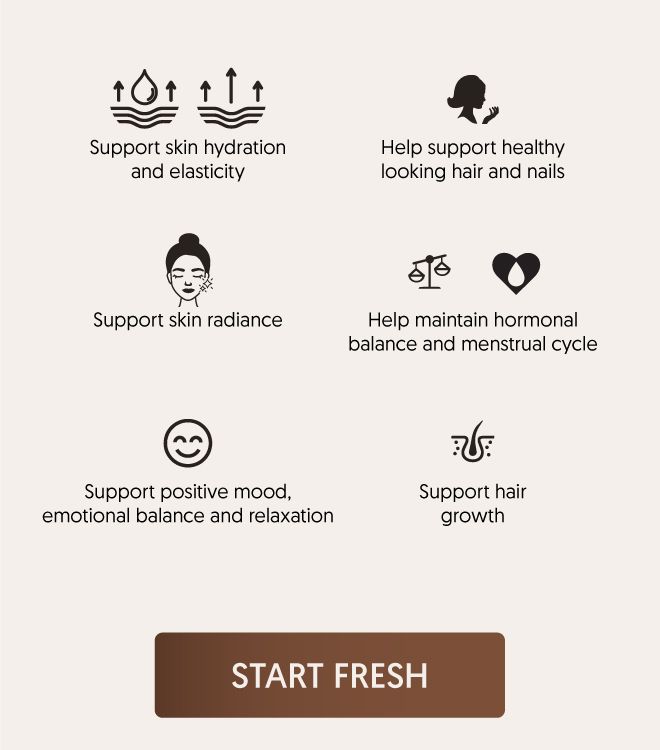 Flesje Gold Collagen Pure Plus met aanduidingen over ingrediënten, GGO-vrij.