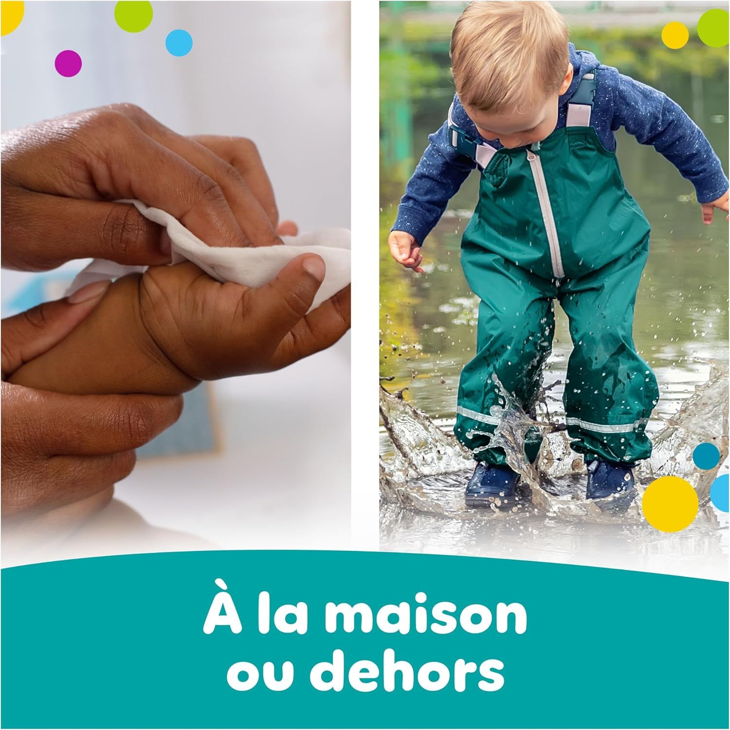 Lingettes Pampers Fresh Clean pour mains et visage.