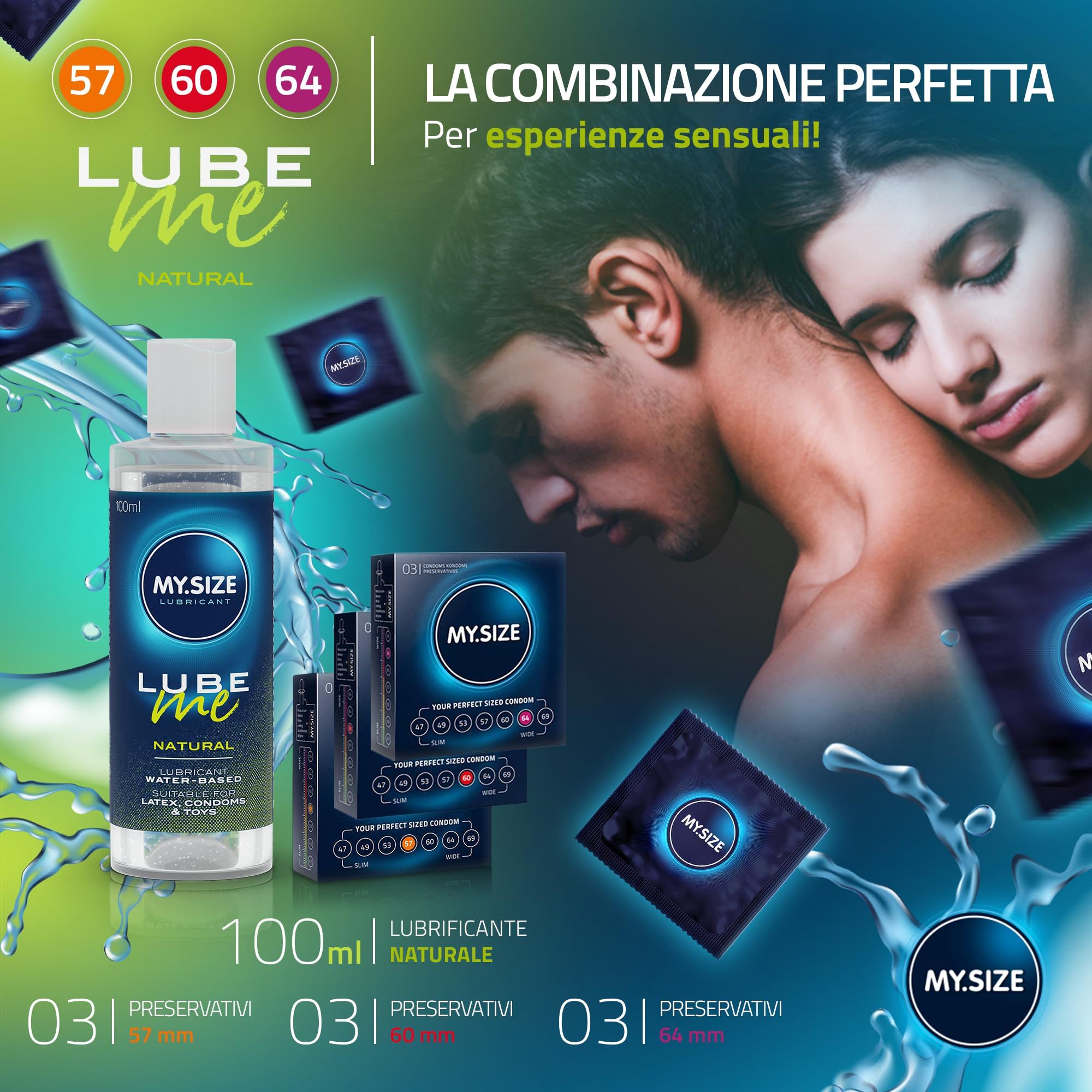 MY.SIZE Préservatifs + LUBE ME Natural Set