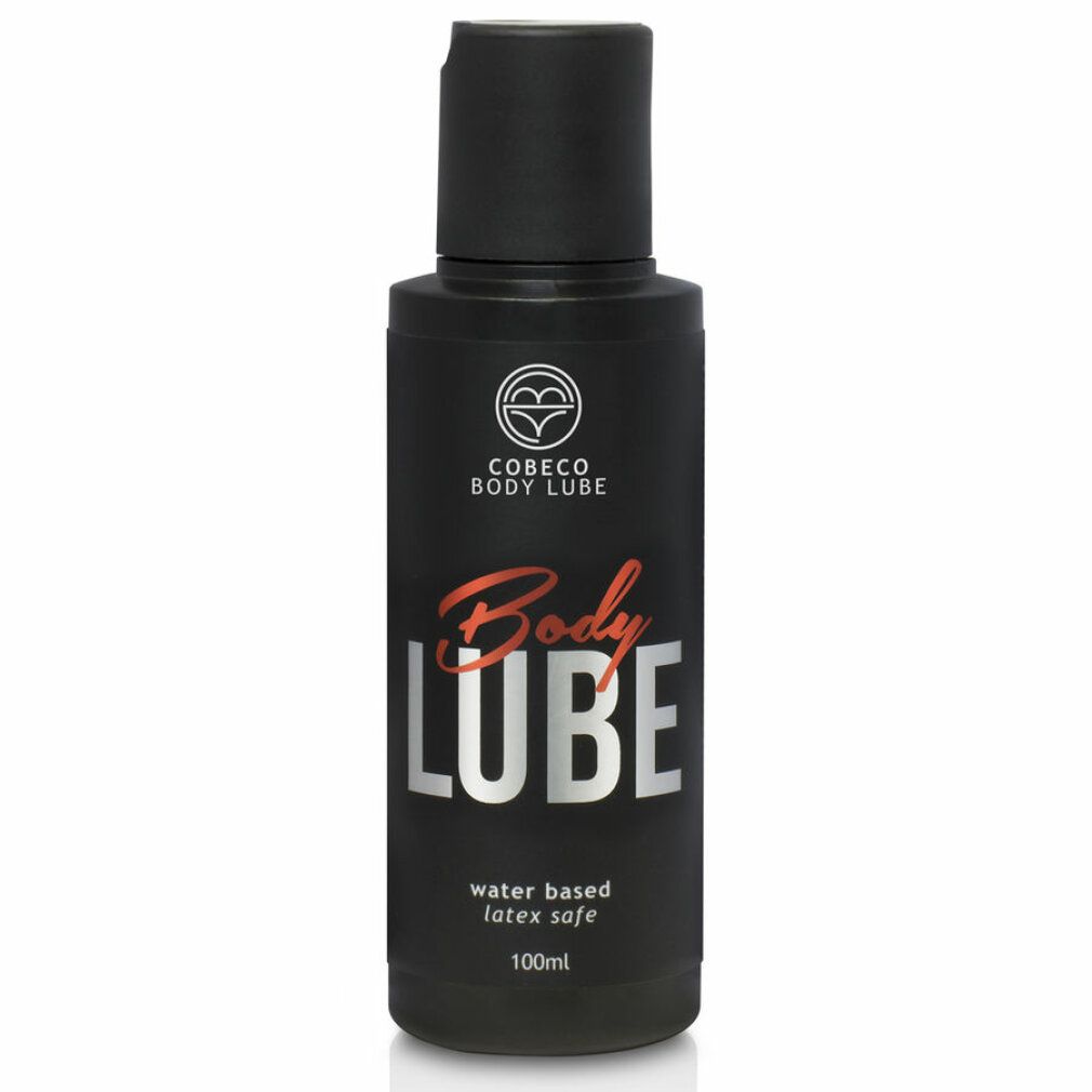 Zwarte fles Cobeco Body Lube, 100ml. Waterbasis, latexveilig.