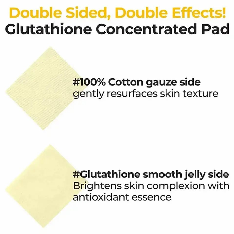 Twee pads met tekst. Boven: katoenen gaas. Onder: gelei kant. Tekst: katoenen gaaskant, gladde gelei kant.