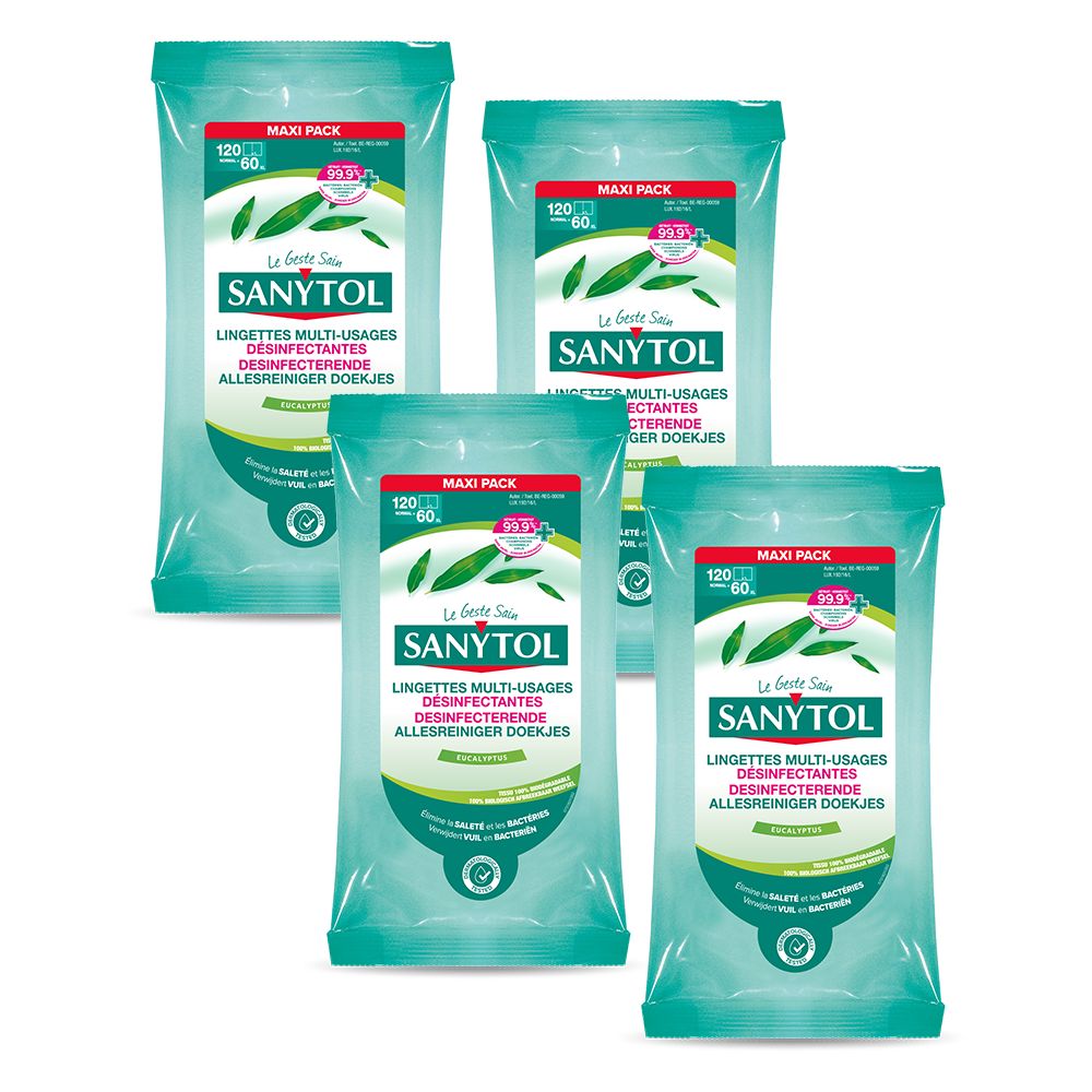 SANYTOL Desinfecterende brillendoekjes x 120 - 4 stuks