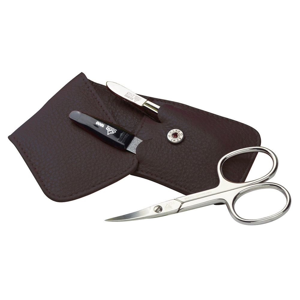 Étui de poche manucure Erbe marron, 5 pièces