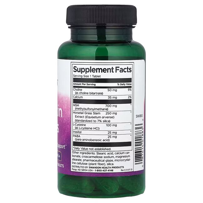 Dos du flacon vert. Contient les informations nutritionnelles et les ingrédients.