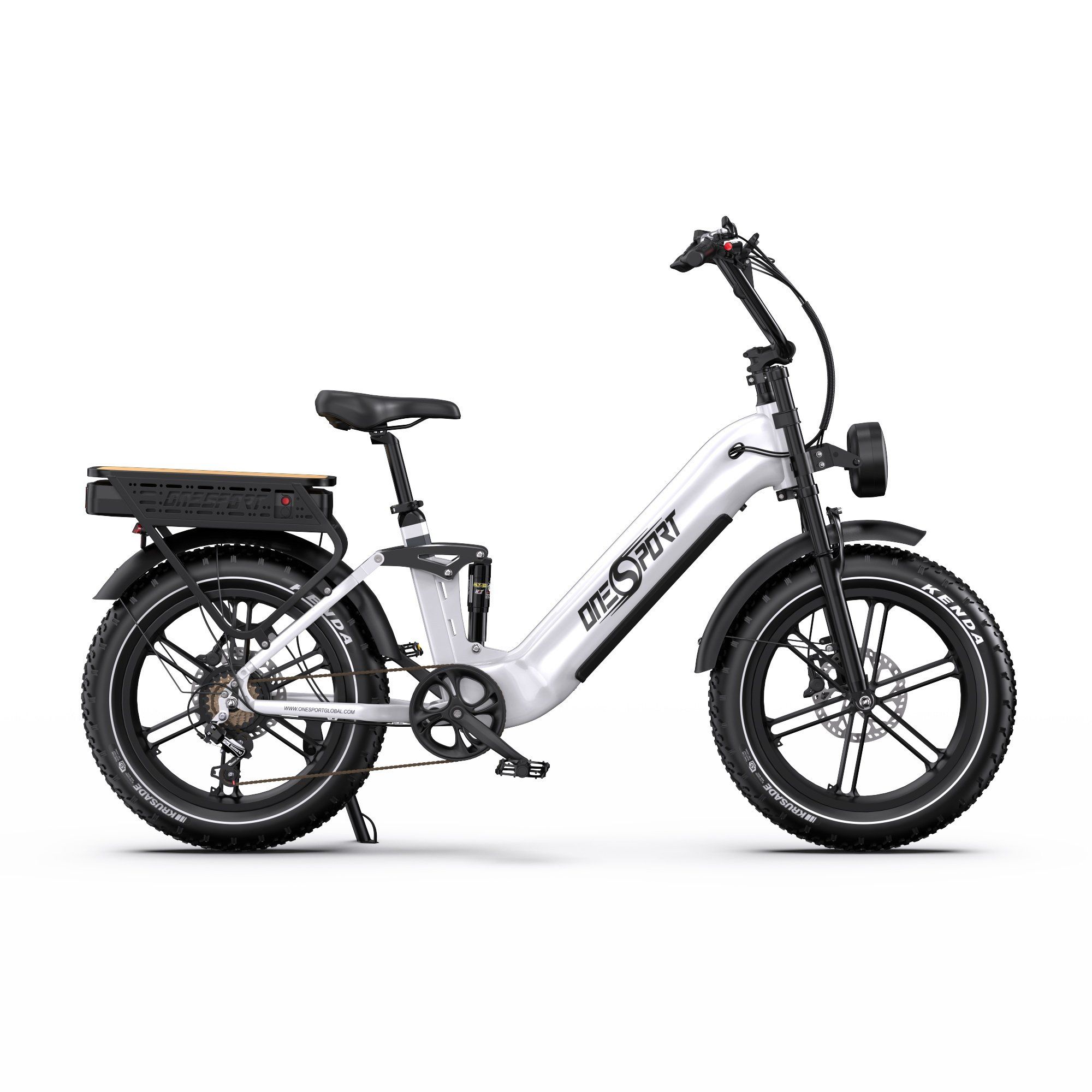 ONESPORT OT08 PRO Vélo électrique tout suspendu 48 V 18 Ah x 2, double batterie