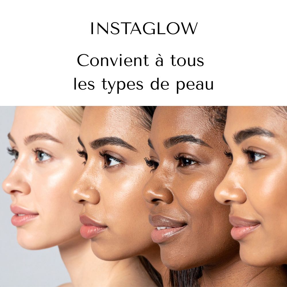 Différents types de peau. Produit Instaglow. Convient à tous les types de peau.