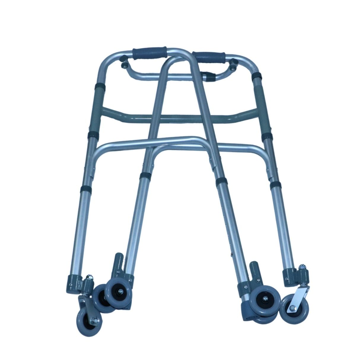 Ausilium Opvouwbare Rollator met 4 Wielen van Aluminium - Dubbele Achterwielen en Zwenkende Voorwiel