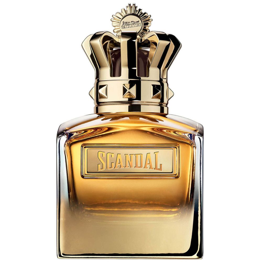 Gouden flacon met kroon en "SCANDAL"-opschrift.