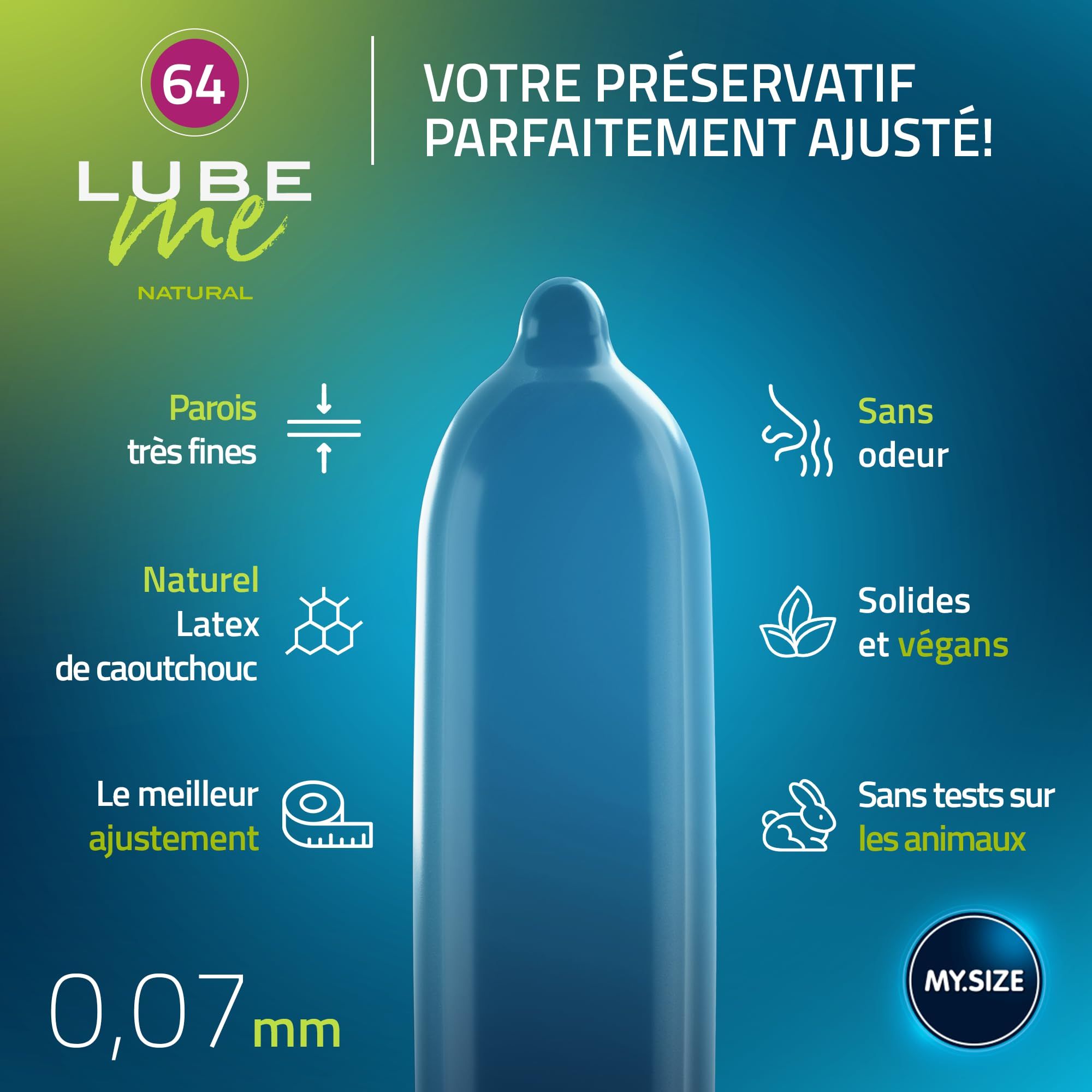 MY.SIZE PRO Préservatifs + LUBE ME Natural + Body Candle Set