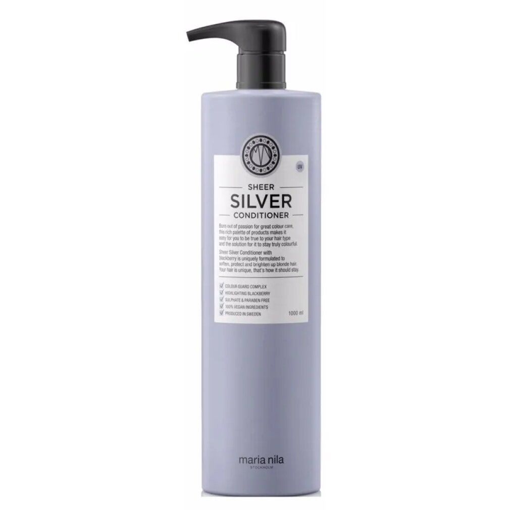 Maria Nila Sheer Silver Conditioner, flacon de 1000ml avec pompe.