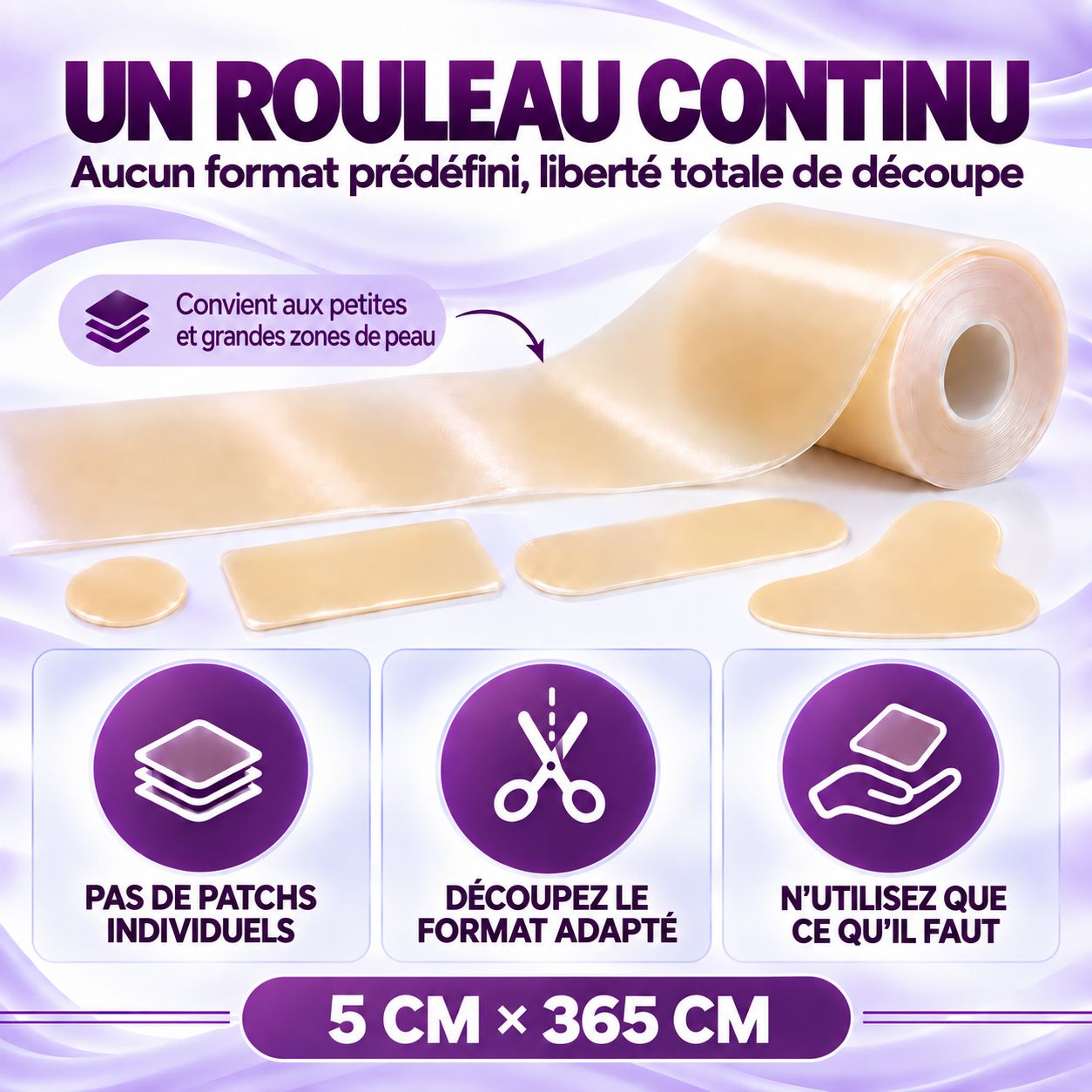 Facile à appliquer en 4 étapes. Nettoyer, couper, retirer film, appliquer.