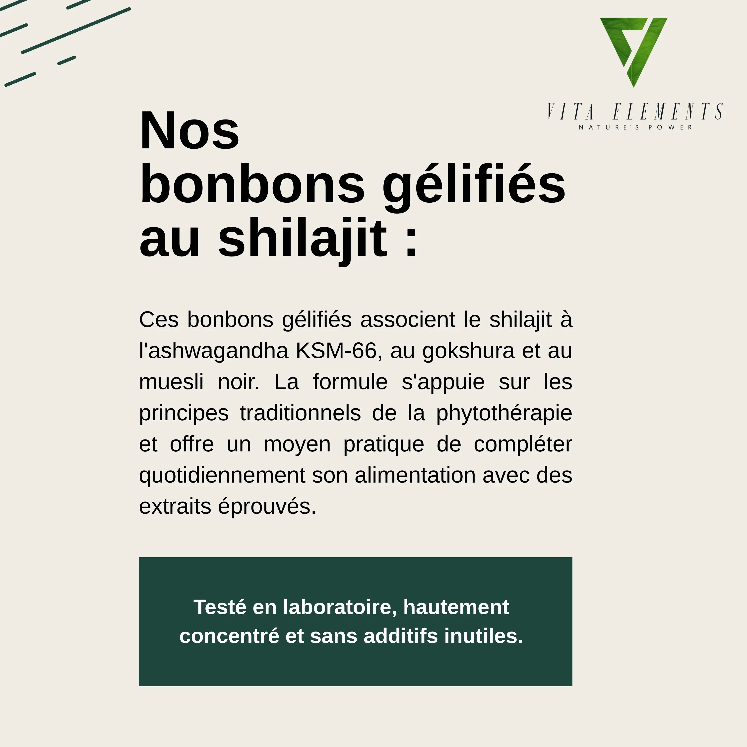 Vita Elements Bonbons gélifiés Himalaya Shilajit Gold