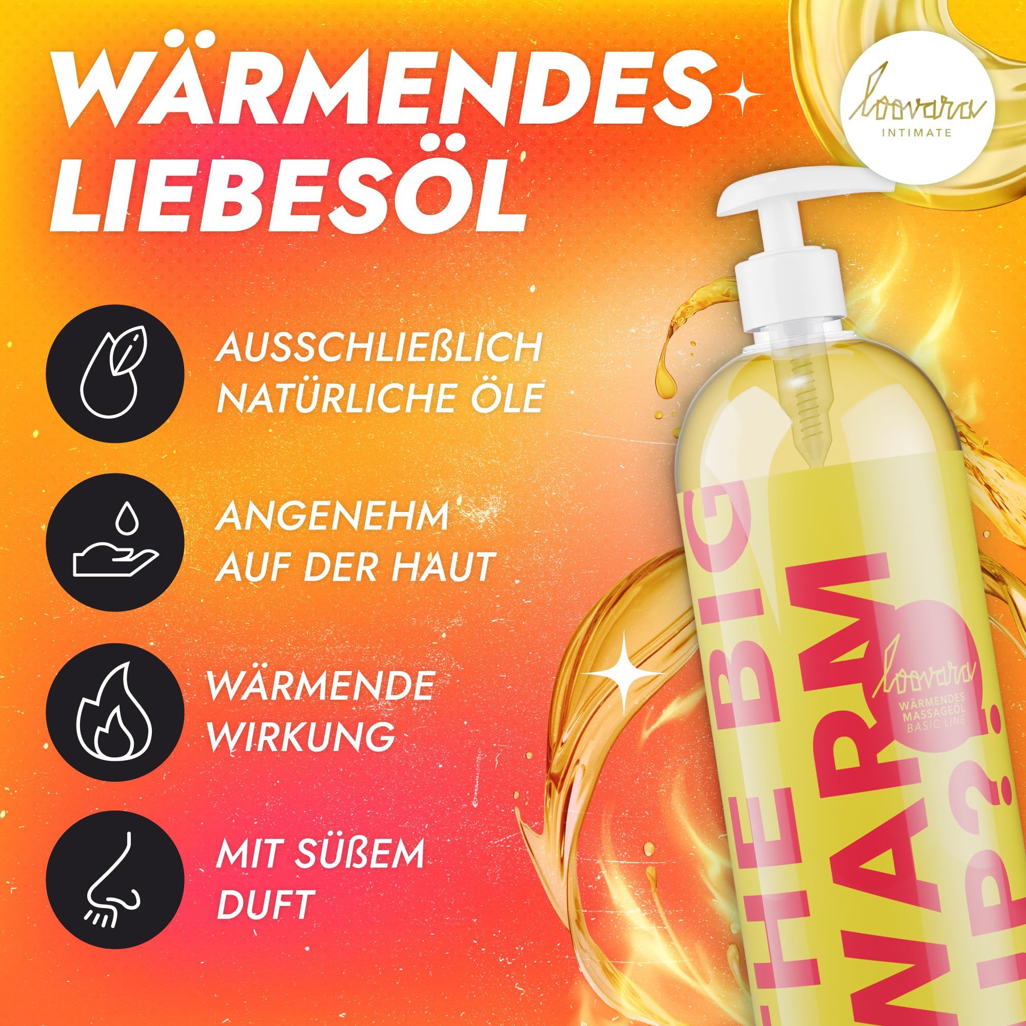 Bouteille d'huile de massage chauffante, 1000ml.
