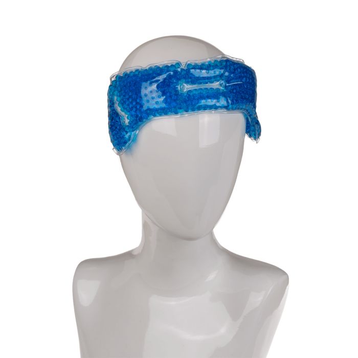 Bandeau spa bleu sur mannequin. Contient des billes bleues.