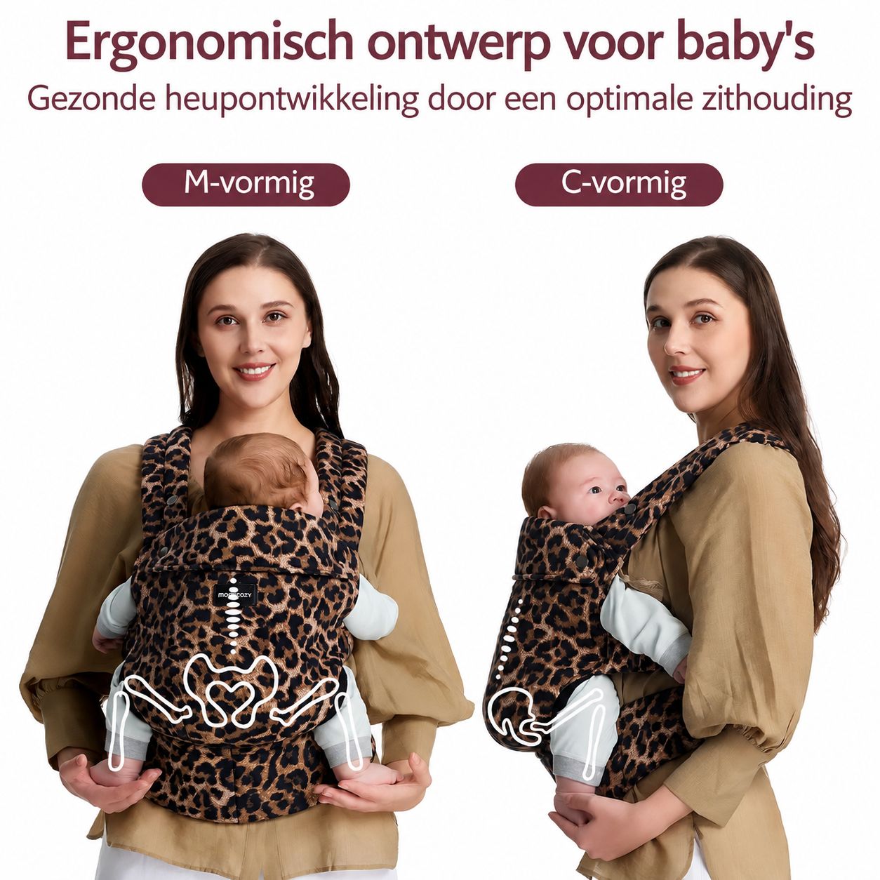 Momcozy Baby Draagzak – Licht & Ademend Luipaard