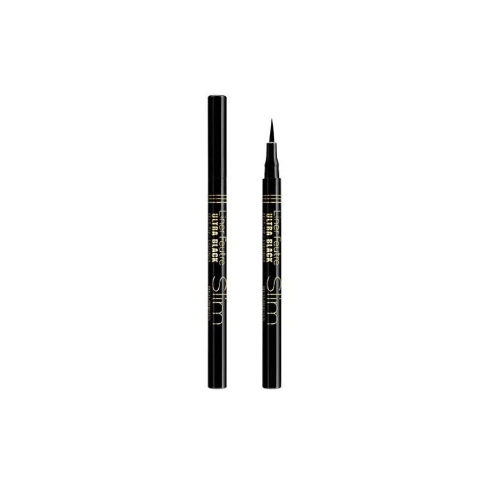 Zwarte eyeliner met dop en punt. Opschrift: Liner Feutre Ultra Black Slim.