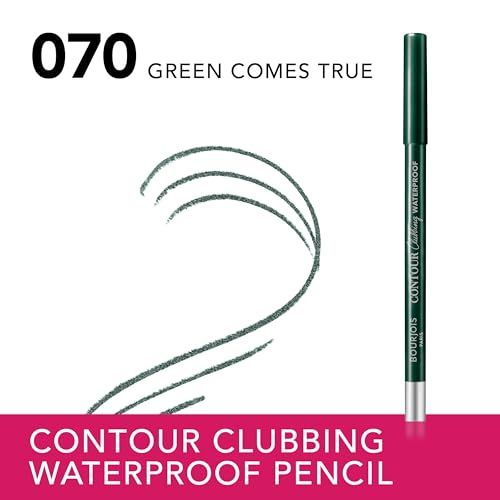Crayon eye-liner vert waterproof, n° 070 Green Comes True, avec détail argenté.