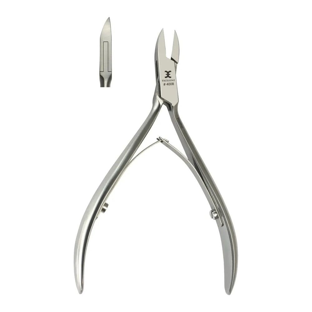 Pince à ongles en métal, avec lame et pointe séparée. Marque Eckennagelzange, modèle Schneide stabil, avec logo.