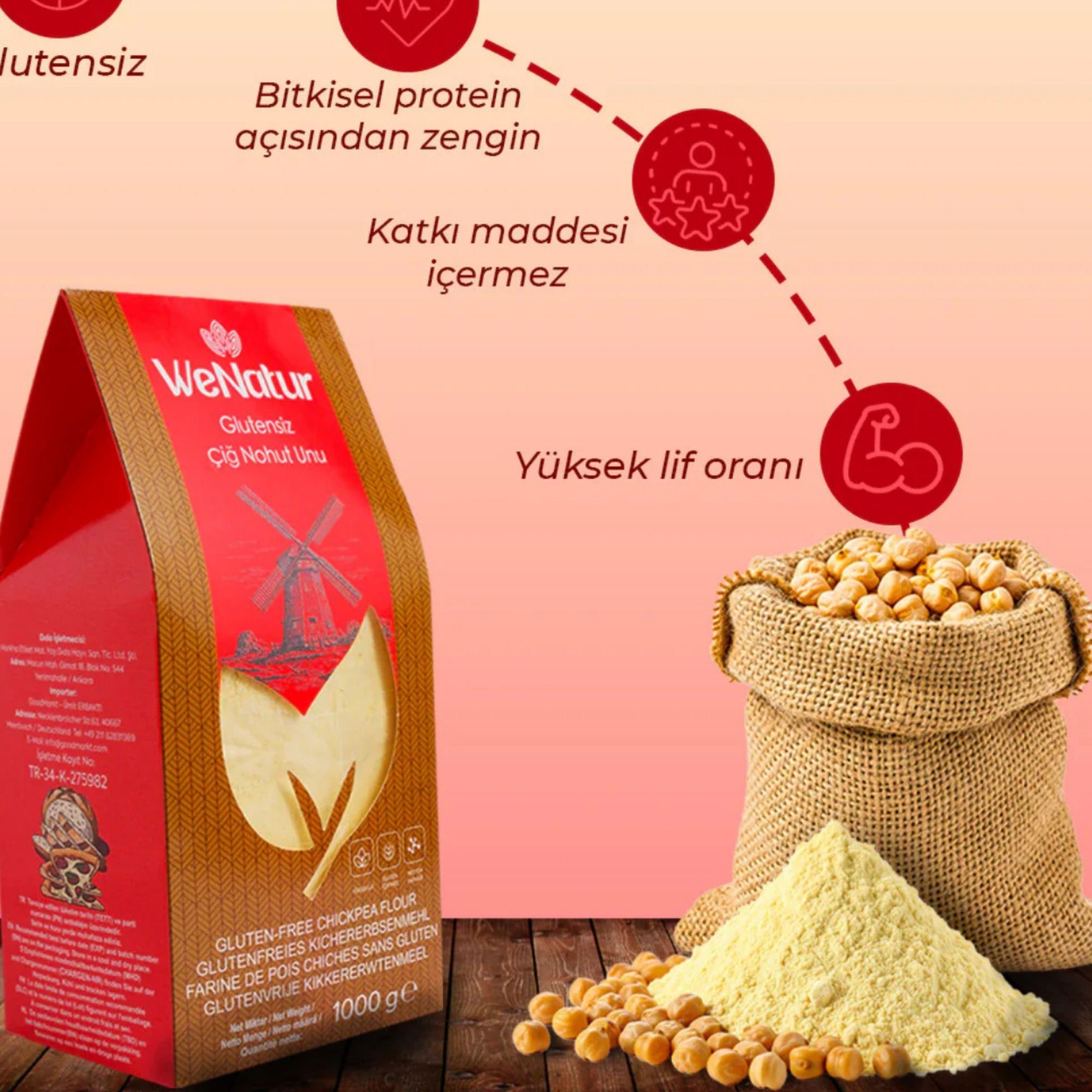 WeNatur Farine de pois chiches sans gluten