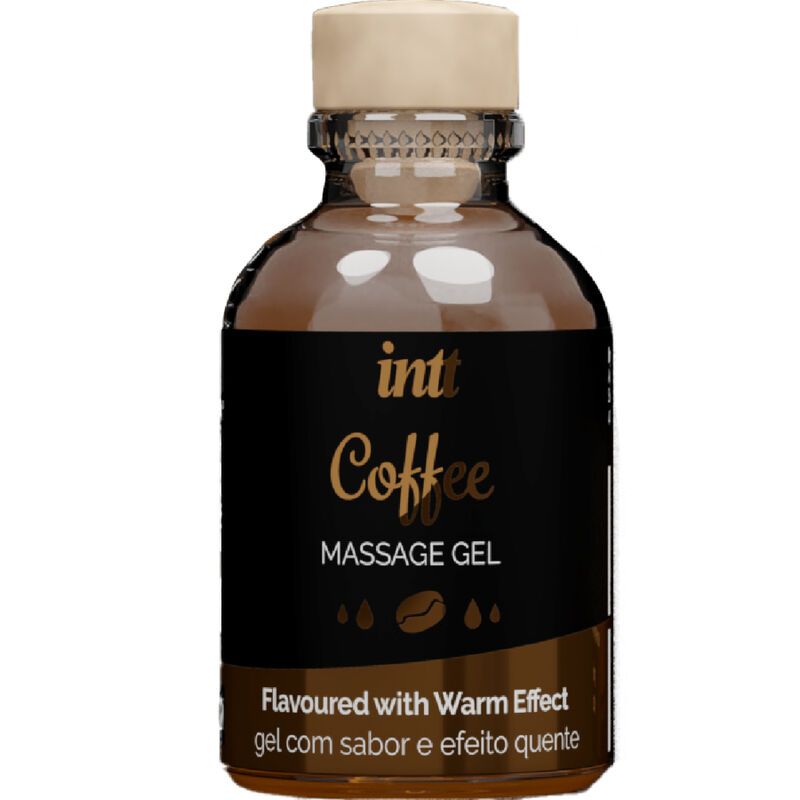 Bouteille de gel de massage Intt Coffee. Effet chauffant.