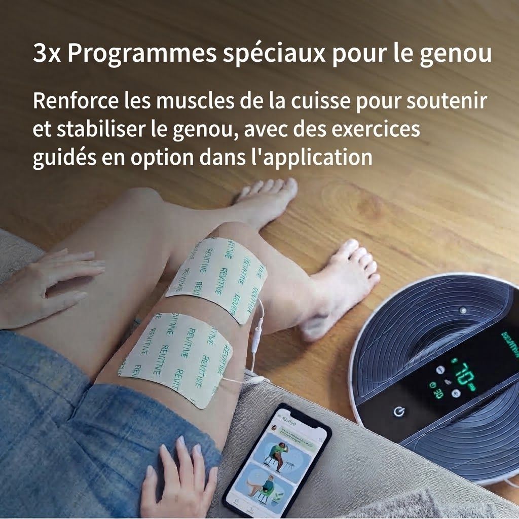 REVITIVE Medic Coach : 3 programmes spéciaux genou, renforcement musculaire, exercices via app.