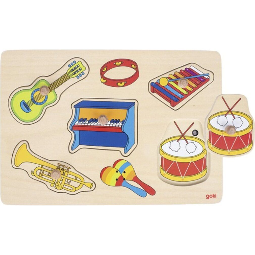 Goki Noppenpuzzel Muziekinstrumenten met Geluid, 5st.