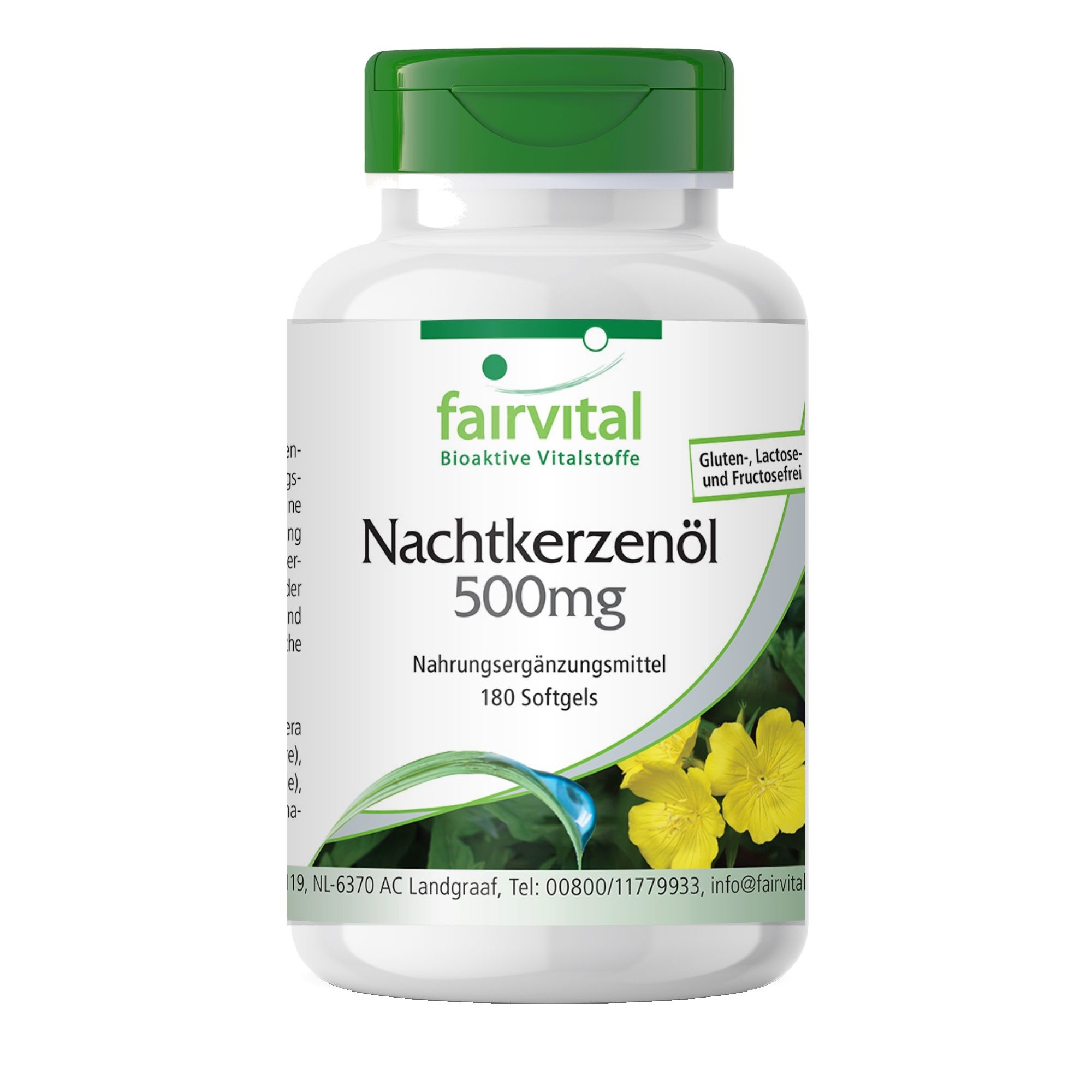 Fairvital Teunisbloemolie 500mg Voedingssupplement, 180 Softgels.