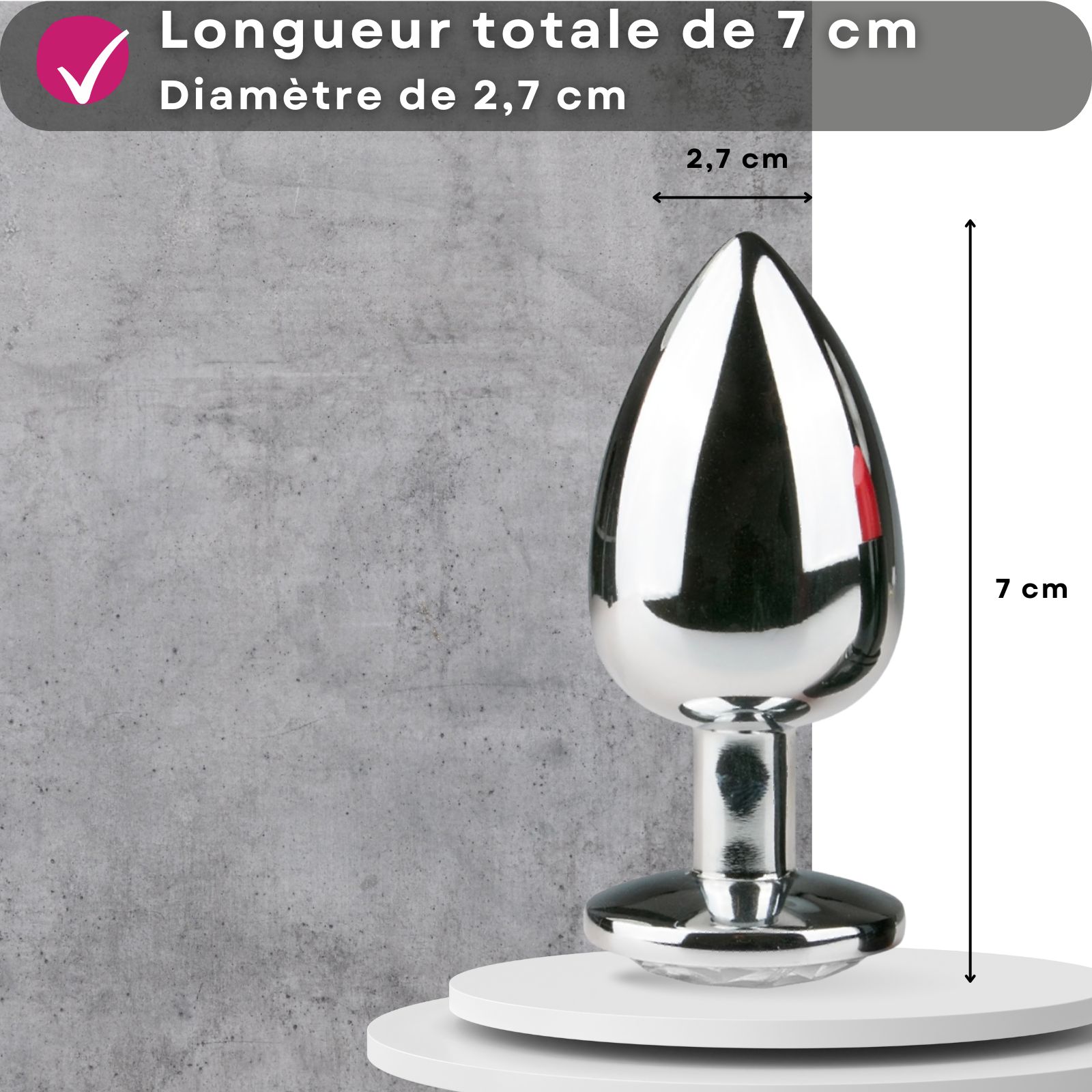 Easytoys - plug anal en mtal argent avec pierre dcorative - petit 1  pc(s) - Farmaline