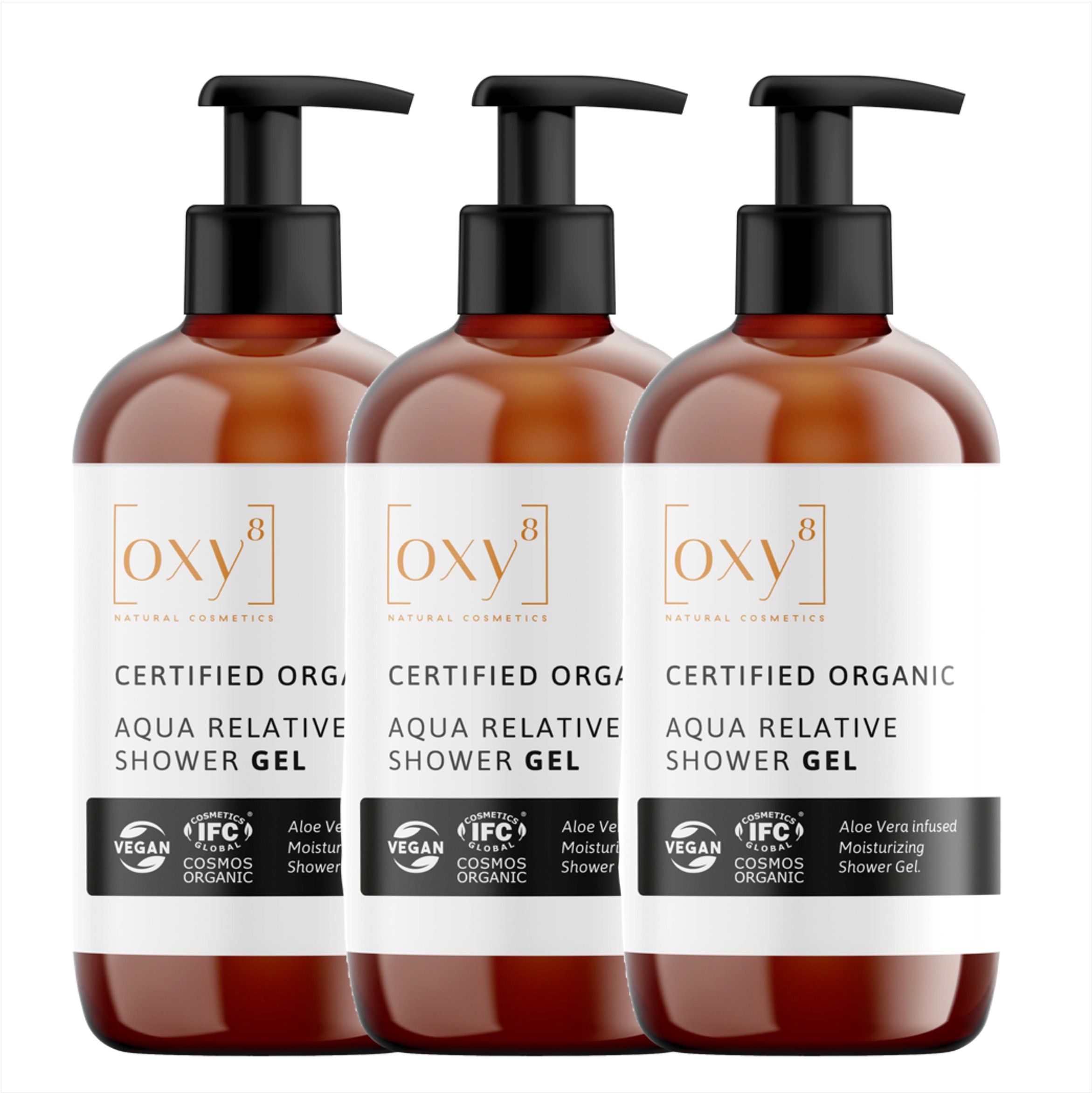 oxy8 Natural Cosmetics AQUA RELATIVE SHOWER GEL 3 Units