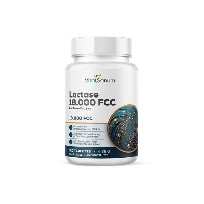 VitaSanum Lactase 18.000 FCC flacon de 120 comprimés.