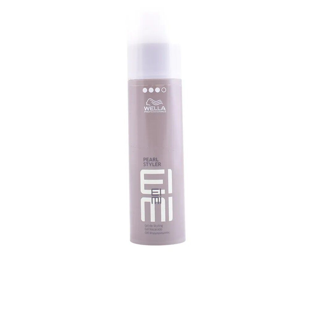 Flacon Wella Eimi Pearl Styler. Flacon gris clair avec bouchon blanc. Nom du produit et logo visibles.