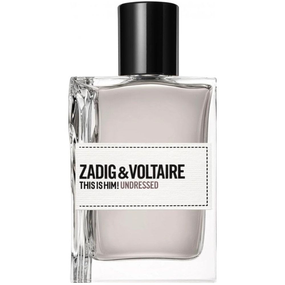 Zadig & Voltaire This is Him! Undressed EdT Nat. Spray. Fles. Zwarte dop, wit etiket.