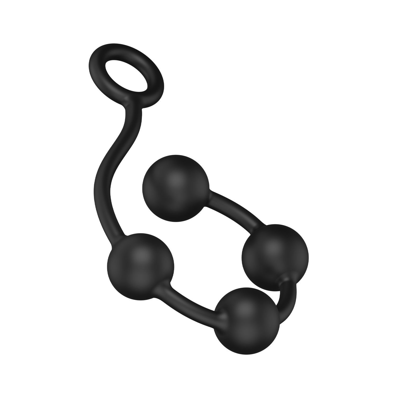 Perles anales noires, 4 billes et anneau.