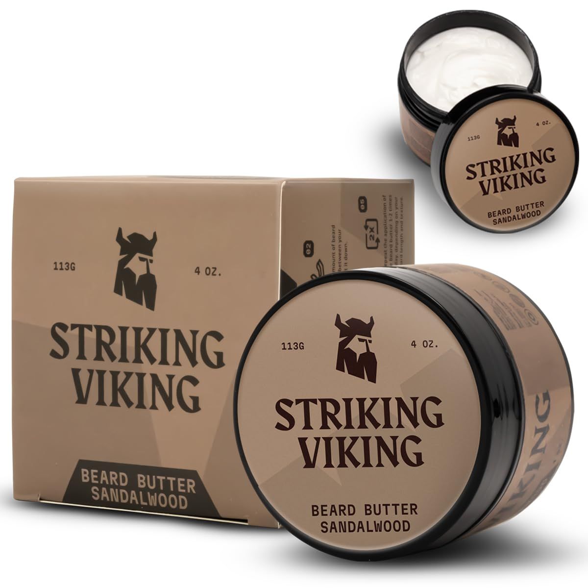 Striking Viking Baardboter Sandelhout in pot en doos, 113g/4oz.