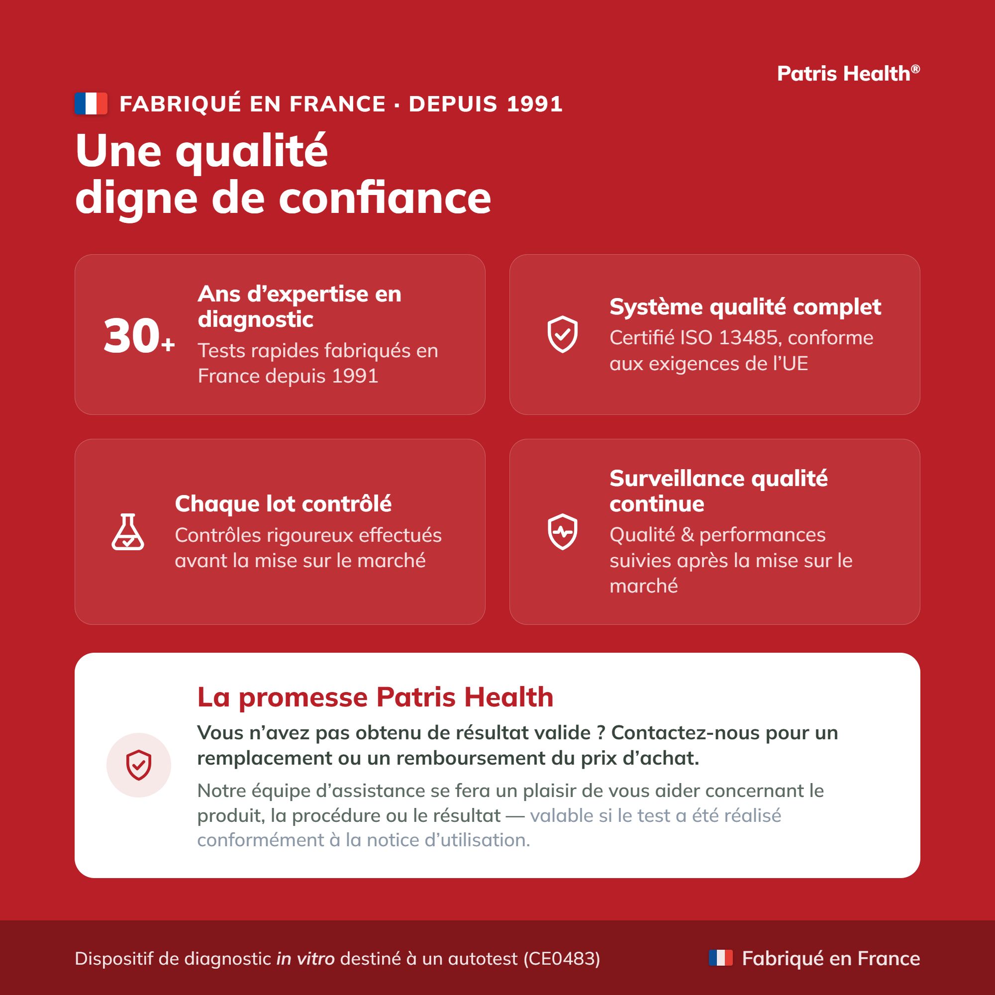 Version française des précautions pour le test rapide Syphilis.