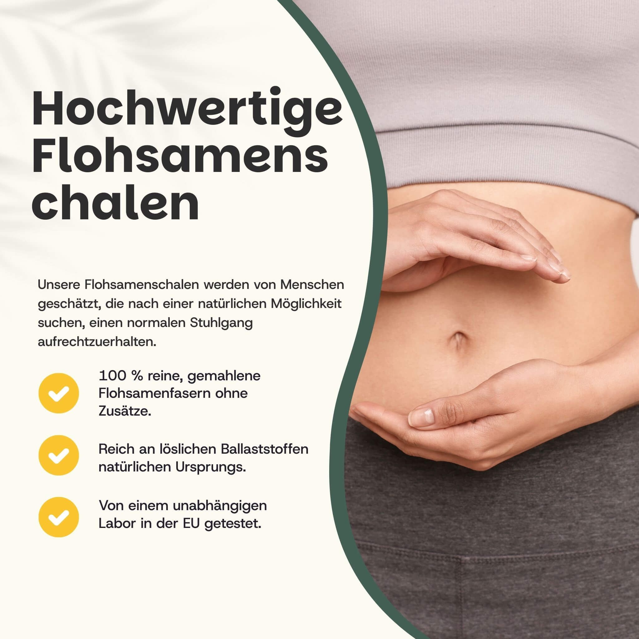 Hoogwaardige psylliumvezels, 100% puur, gemalen, vezelrijk, EU-lab getest.