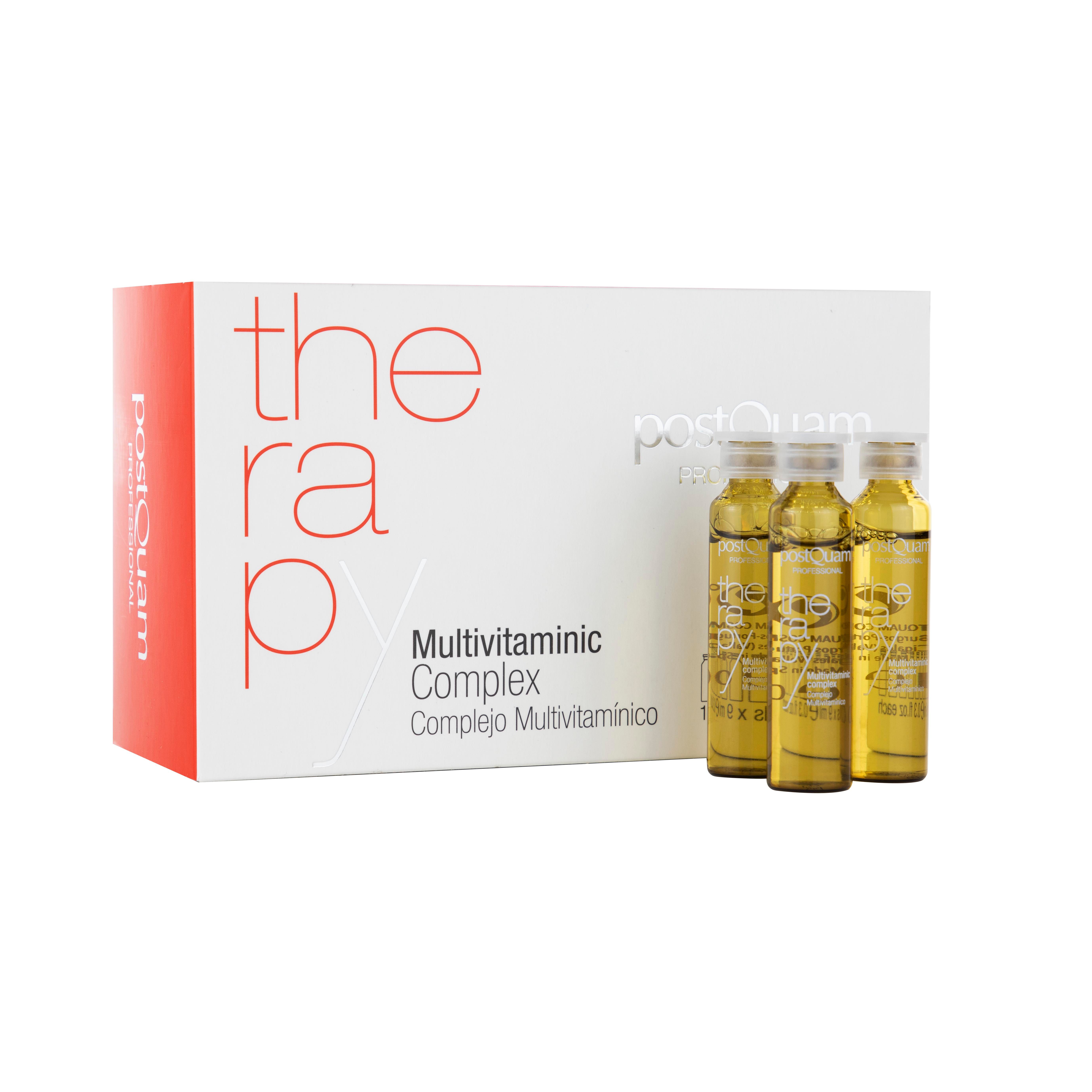 Witte doos met ampullen en 'therapy' en 'postQuam' opschrift.