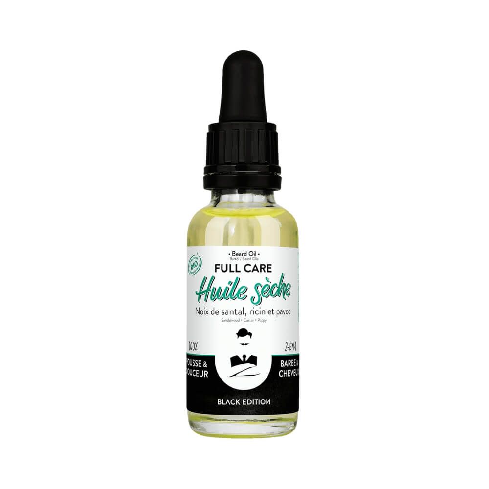 Monsieur BARBIER - Huile sèche à barbe et cheveux certifiée BIO black edition