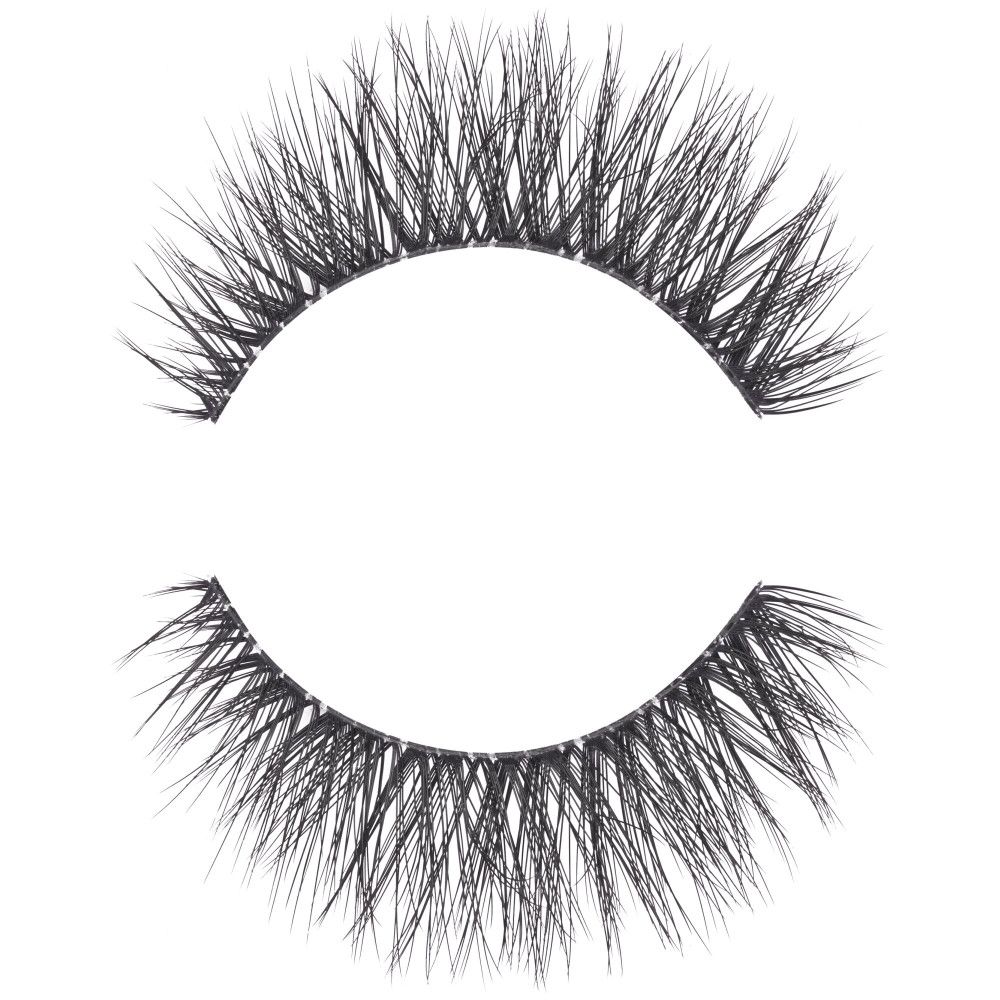 Faux cils noirs, courbés. Les cils individuels sont visibles.