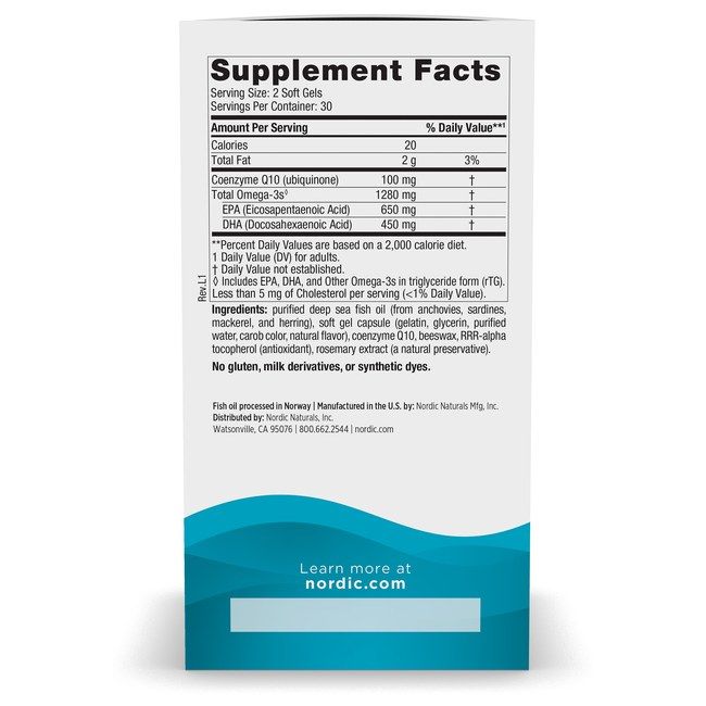 Nordic Naturals Ultimate Omega + CoQ10 - Délicieux goût citron