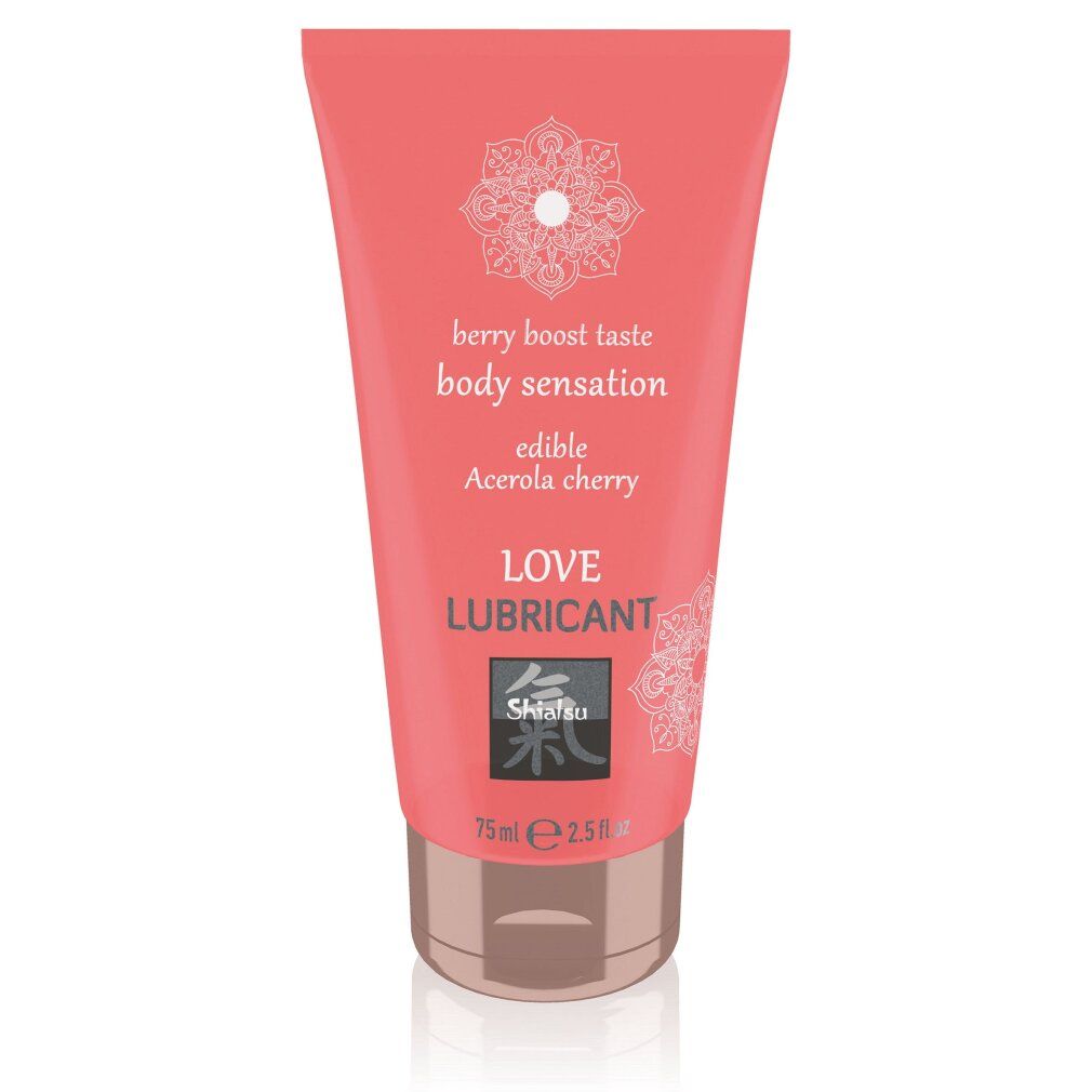 Shiatsu Love glijmiddel, 75ml, kersensmaak, eetbaar.