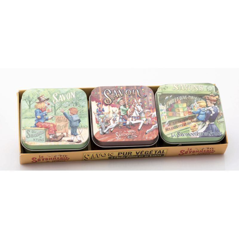 La Savonnerie de Nyons - boîte métal avec savon - 3 pcs. Coffret à savon "Enfants"