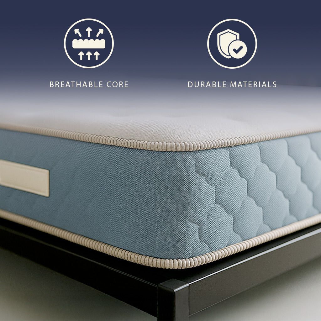 The White Stone Matras 90x200 cm van Hypoallergene Foam en Memory Foam Hoogte 22 cm