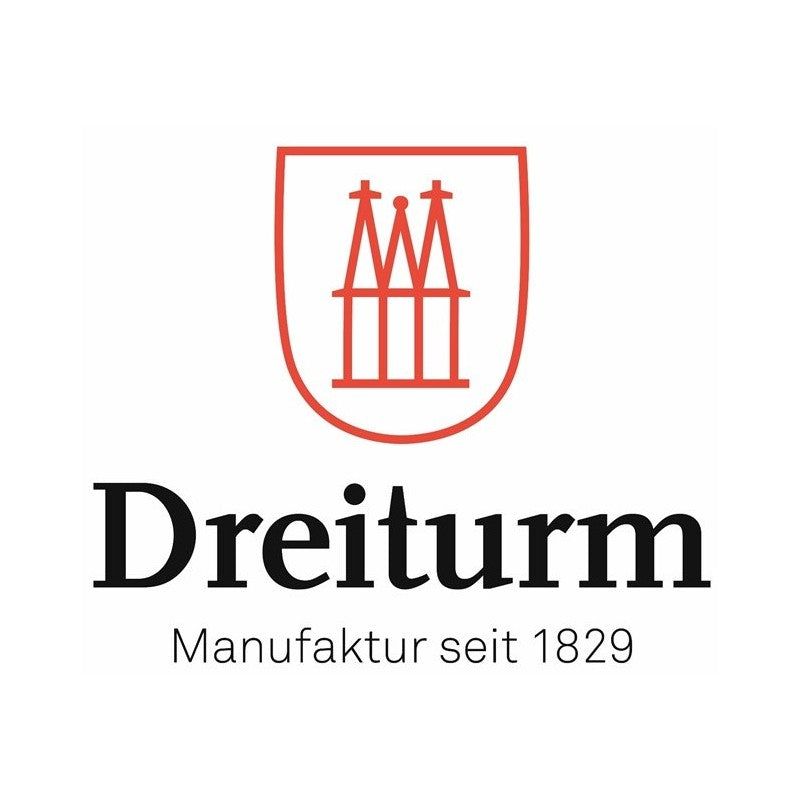 Logo Dreiturm: rood wapenschild met torens, tekst 'Dreiturm' en 'Manufaktur seit 1829'.