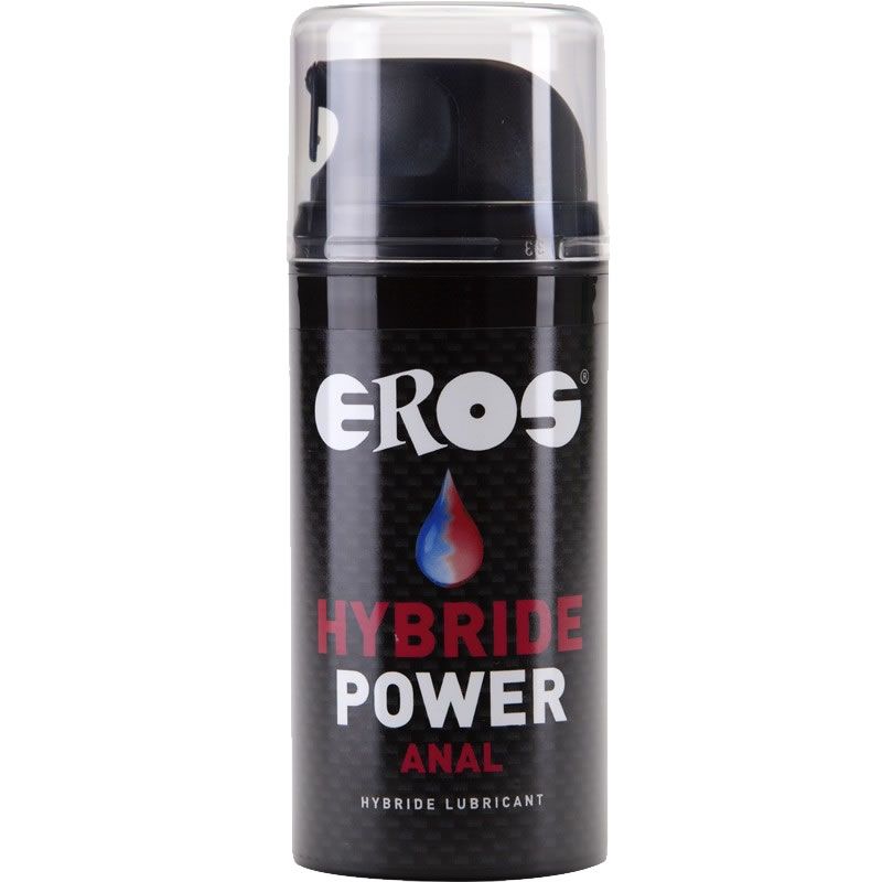 Flacon de gel lubrifiant Eros Power Hybrid Anal avec pompe.