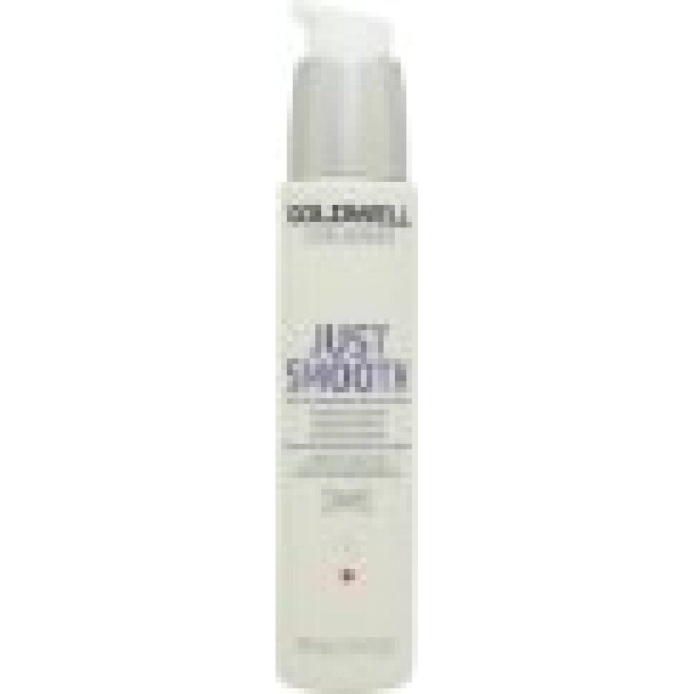Wit serum met pomp. Opschrift: Goldwell Dualsenses, Just Smooth. Bevat 6 effecten serum. 100ml/3.3 FL.OZ.