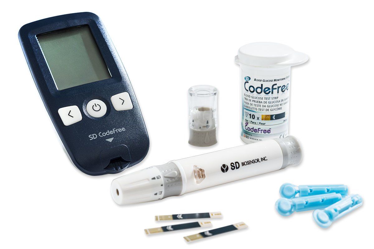 CodeFree Lecteur de glycémie avec bandelettes de test, kit diabète mg/dL