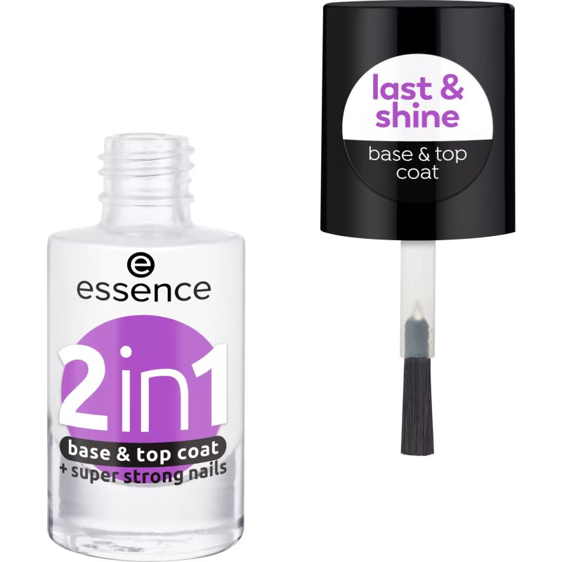 Flacon Essence 2in1 Base & Top Coat avec applicateur.