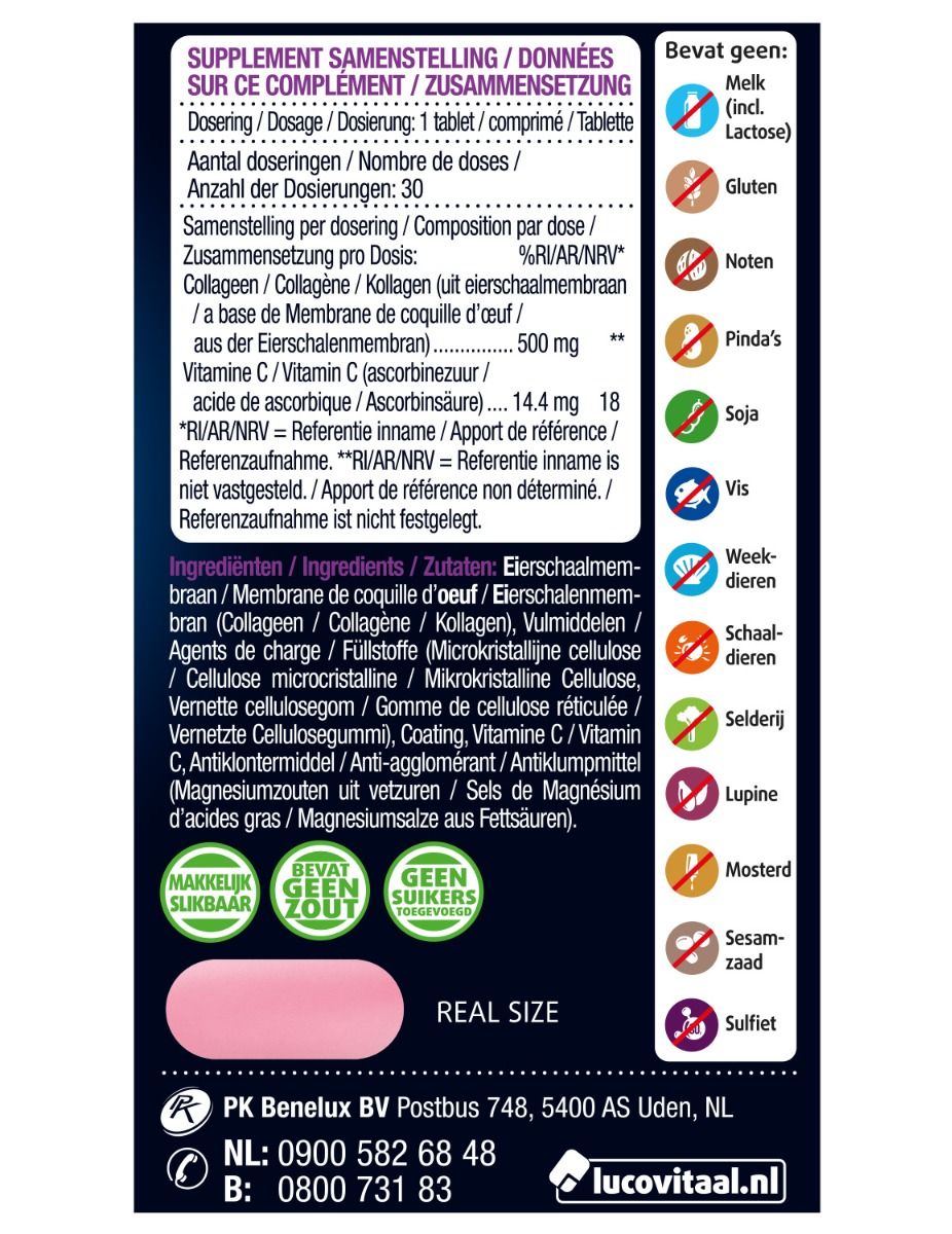 Dos de l'emballage avec ingrédients et informations nutritionnelles. Contient des informations sur les allergènes.